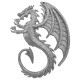 Christmas tree decoration Dragon - silver