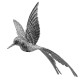 Прикраса новорічна Колібрі велика - срібна