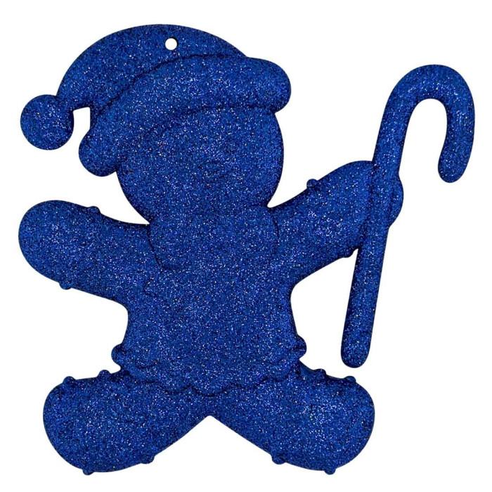 Прикраса новорічна Пряник-сніговик - синій