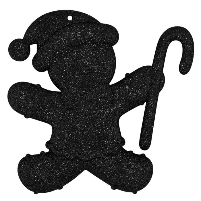 Прикраса новорічна Пряник-сніговик - чорний