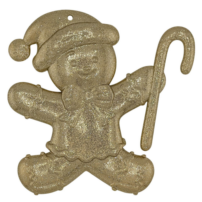 Прикраса новорічна Пряник-сніговик - золотий