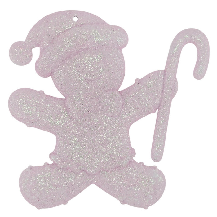 Прикраса новорічна Пряник-сніговик - рожевий