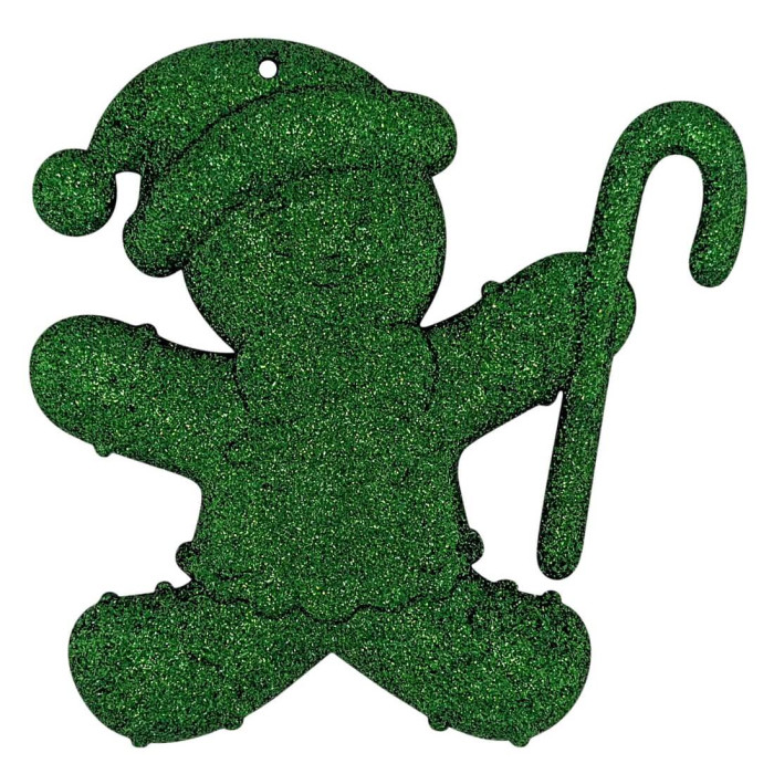 Прикраса новорічна Пряник-сніговик - зелений