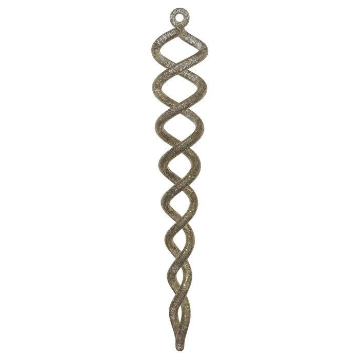 Прикраса новорічна Бурулька Спіралька 19см - золота