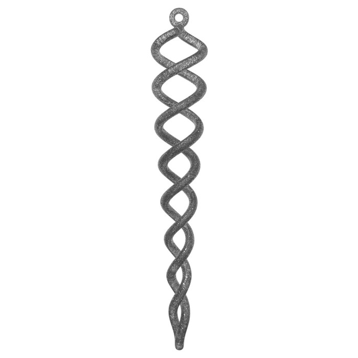 Прикраса новорічна Бурулька Спіралька 19см - срібна