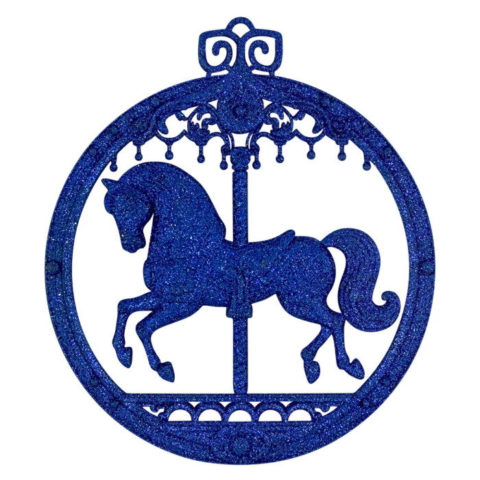 Прикраса новорічна Коник-карусель - синій