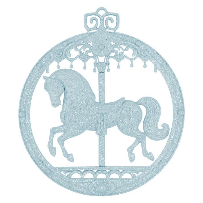 Прикраса новорічна Коник-карусель - блакитний