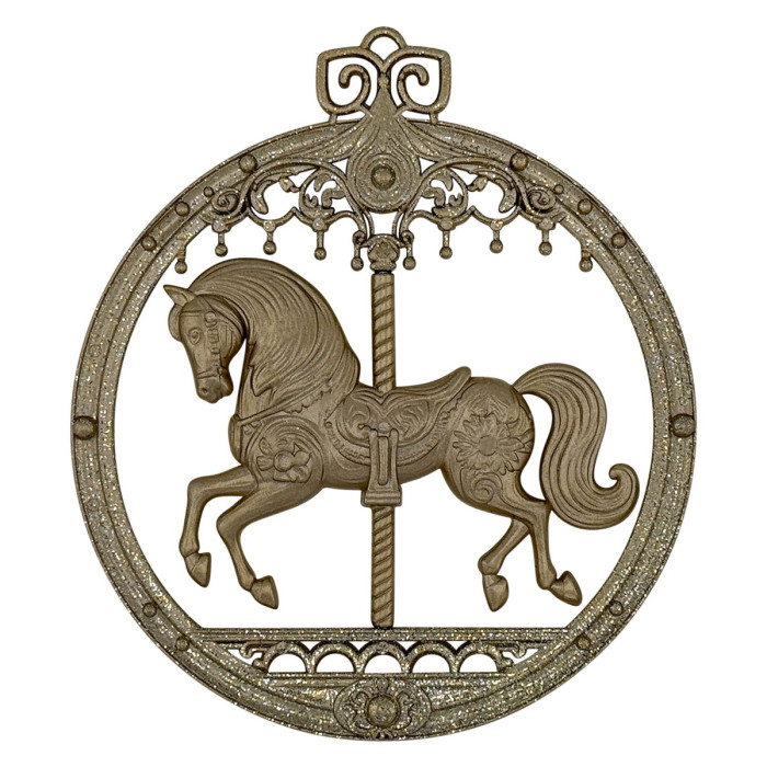 Прикраса новорічна Коник-карусель - золотий