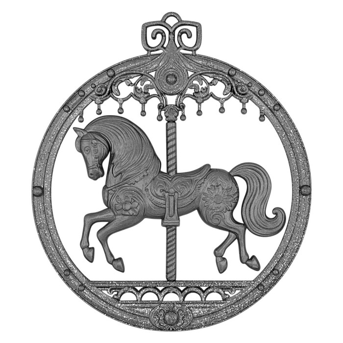 Прикраса новорічна Коник-карусель - срібний