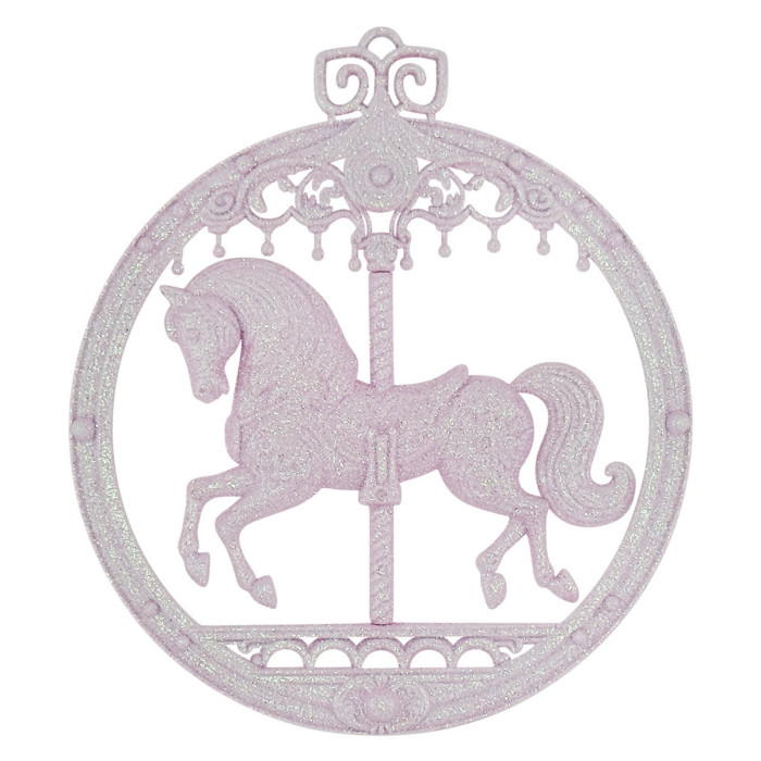 Прикраса новорічна Коник-карусель - рожевий