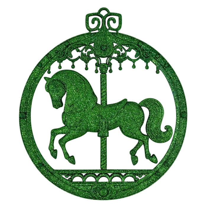 Прикраса новорічна Коник-карусель - зелений