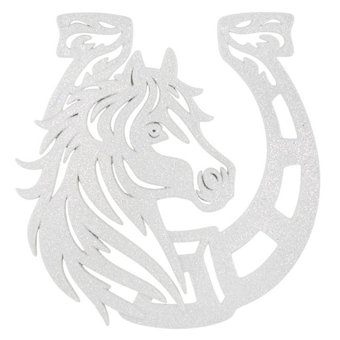 Новорічна іграшка Кінь-підкова - білий