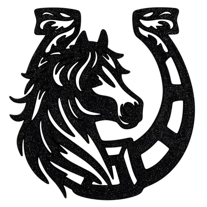 Новорічна іграшка Кінь-підкова - чорний