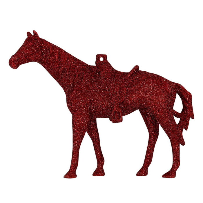 Прикраса новорічна Кінь - червоний