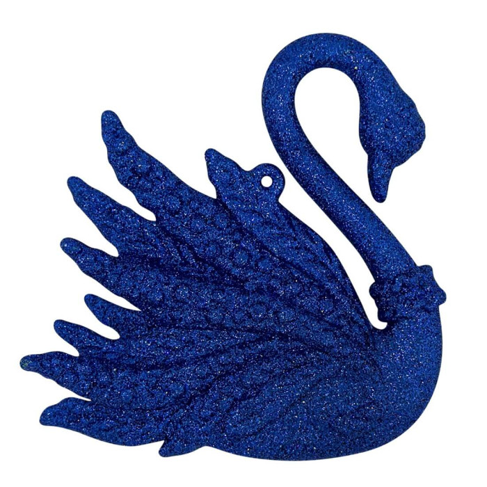 Прикраса новорічна Лебідь - синій
