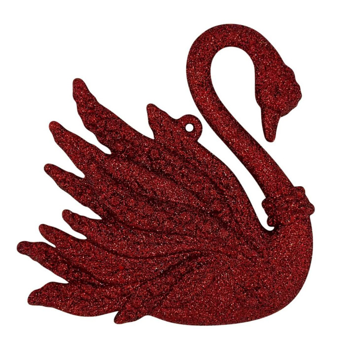 Прикраса новорічна Лебідь - червоний