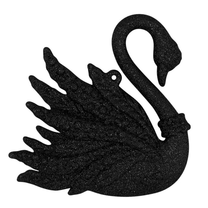 Прикраса новорічна Лебідь - чорний