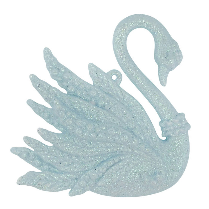 Прикраса новорічна Лебідь - блакитний