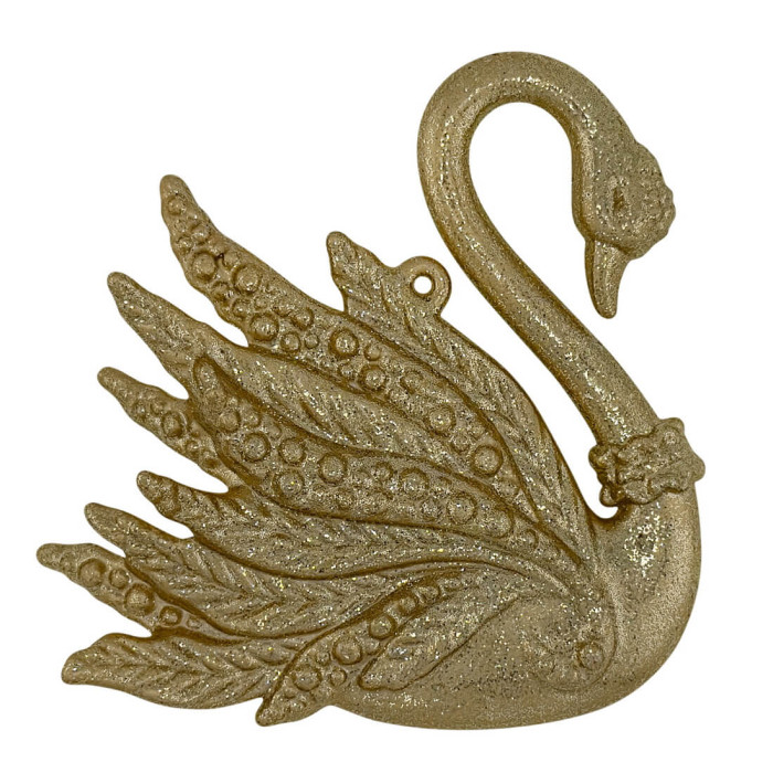 Прикраса новорічна Лебідь - золотий