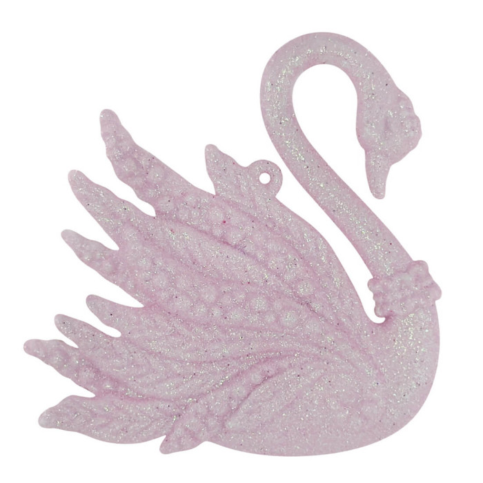 Прикраса новорічна Лебідь - рожевий