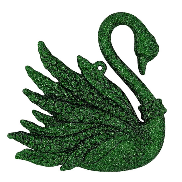 Прикраса новорічна Лебідь - зелений