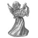 Новорічна фігурка Янгол з бандурою великий срібний