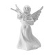 Новорічна фігурка Янгол з сопілкою малий білий