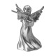 Новорічна фігурка Янгол з сопілкою малий срібний