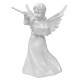 Новорічна фігурка Янгол з сопілкою великий білий