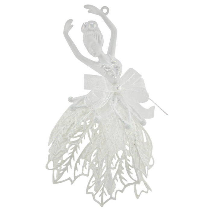 Новорічна фігурка Балерина преміум біла