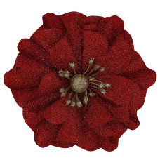Квітка новорічна із тканини (арт. 3206)
