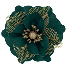 Квітка новорічна із тканини (арт. 3208)