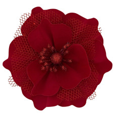 Квітка новорічна із тканини (арт. 3210)