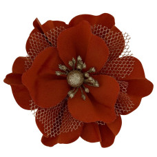 Квітка новорічна із тканини (арт. 3211)