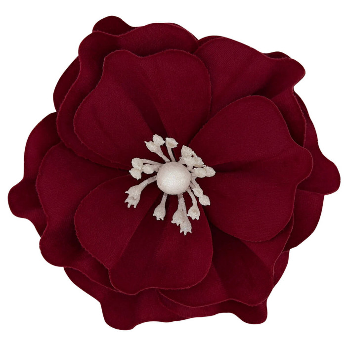 Квітка новорічна з тканини Бордова