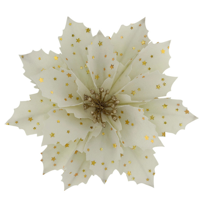 Новорічний Різдвяник Білий з золотом