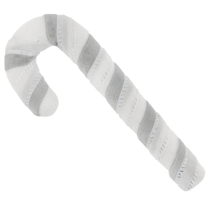 Новорічний льодяник декорований білий з срібною ленточкою