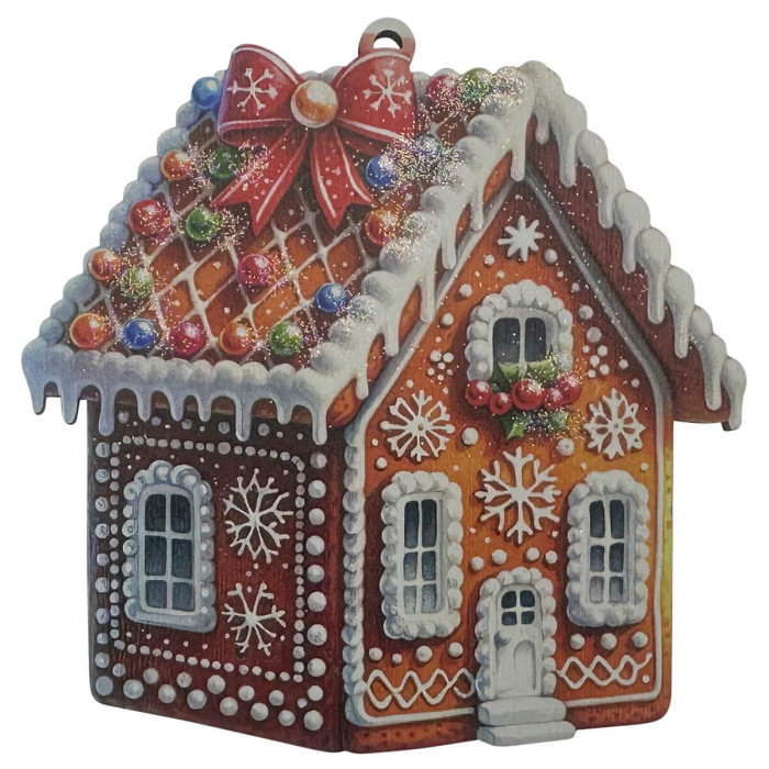 Wooden Christmas Ornament Cookie House