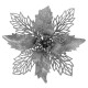 Прикраса новорічна Квітка Різдвяник середня - срібна