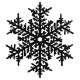 Новогоднее украшение Снежинка 20 см - черный
