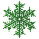 Новогоднее украшение Снежинка 25 см - зеленый
