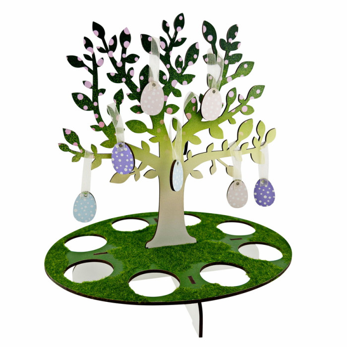 Великодня підставка для писанок зелена у формі дерева на 8 яєць