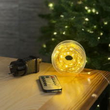 LED Garland "Rosa" 50m, warm white color LEDs on white wire (art. 3473)