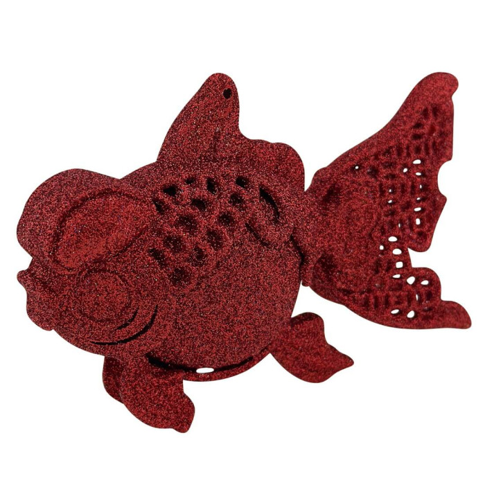 Прикраса новорічна Рибка - червона