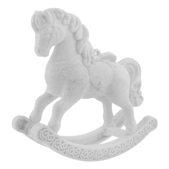 Прикраса новорічна Коник-гойдалка - білий