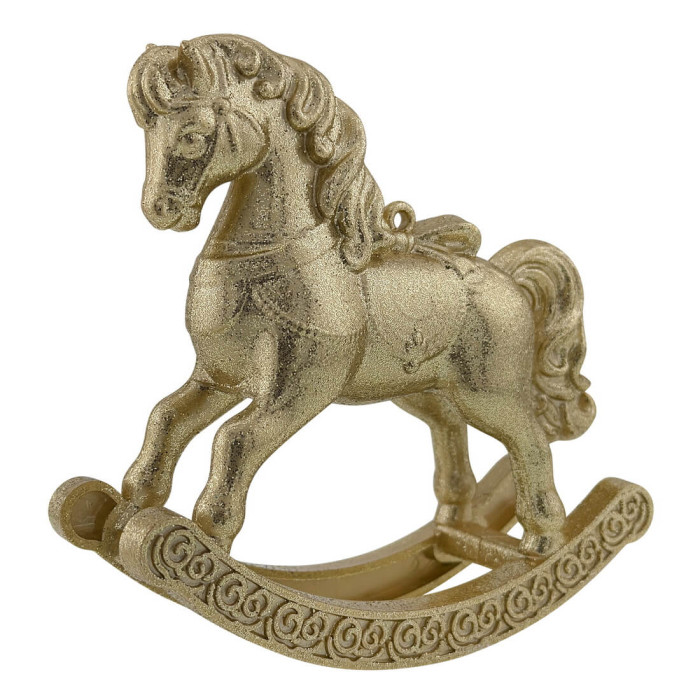 Прикраса новорічна Коник-гойдалка - золотий