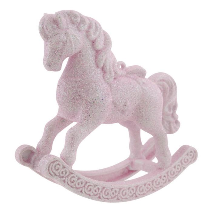 Прикраса новорічна Коник-гойдалка - рожевий