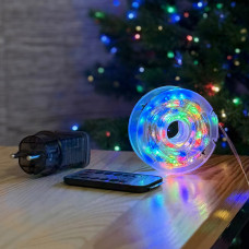 LED Garland "Rosa" 50m, different colors LEDs on white wire (art. 3476)