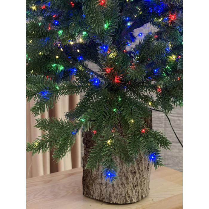 LED Garland Rosa 50 meters, LEDs of different colors on white wire, 500 LED, with remote control